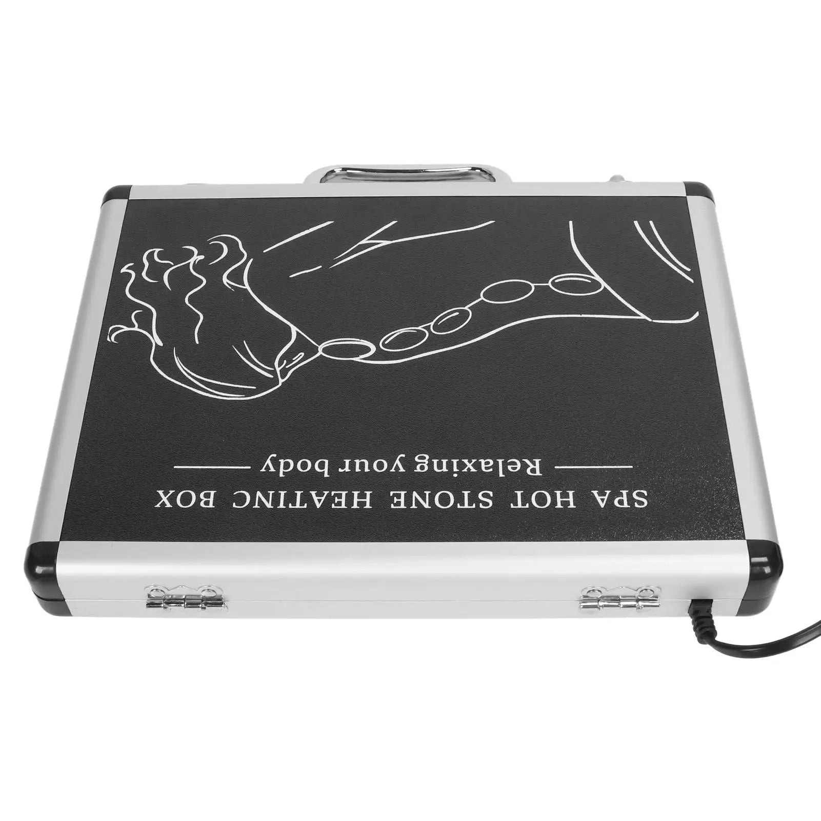 16pcs Hot Massage Stones Set with Aluminum Box - Pain Relief & Relaxation - Waterless Heating - Essential Oil Therapy