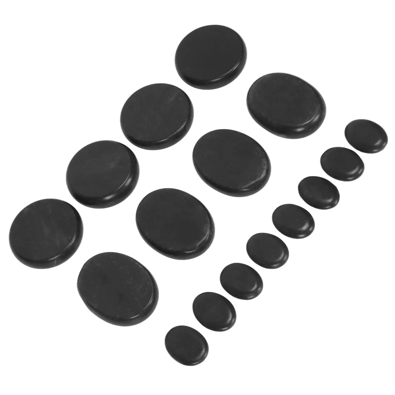 16pcs Hot Massage Stones Set with Aluminum Box - Pain Relief & Relaxation - Waterless Heating - Essential Oil Therapy