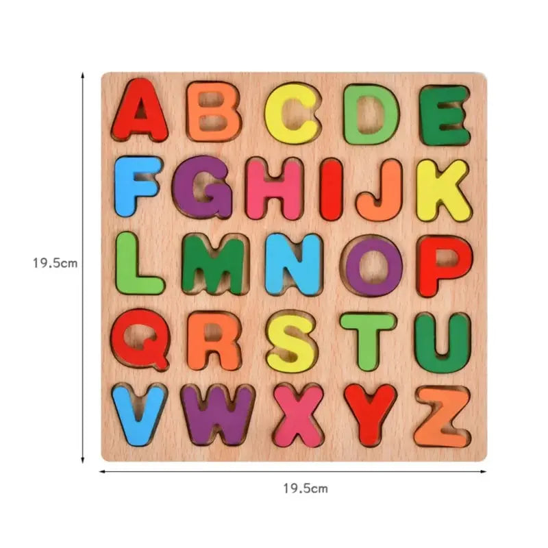 Wooden Puzzles Alphabet and Colorful Numbers - Educational Game for Children - Early Learning Toy for Kindergarten