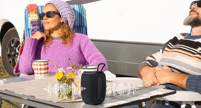 Haut-parleur portable Bluetooth IP68 étanche avec LED, microphone, radio FM, jumelage TWS, USB, AUX