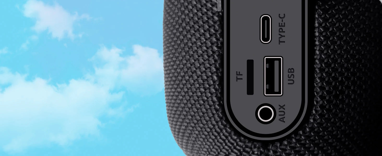 Haut-parleur portable Bluetooth IP68 étanche avec LED, microphone, radio FM, jumelage TWS, USB, AUX