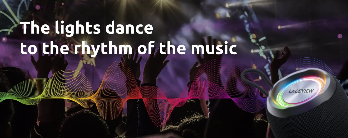 Haut-parleur portable Bluetooth IP68 étanche avec LED, microphone, radio FM, jumelage TWS, USB, AUX