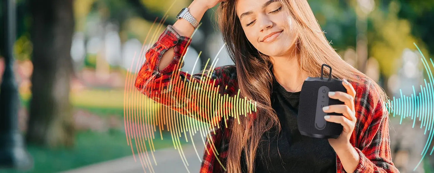 Haut-parleur portable Bluetooth IP68 étanche avec LED, microphone, radio FM, jumelage TWS, USB, AUX