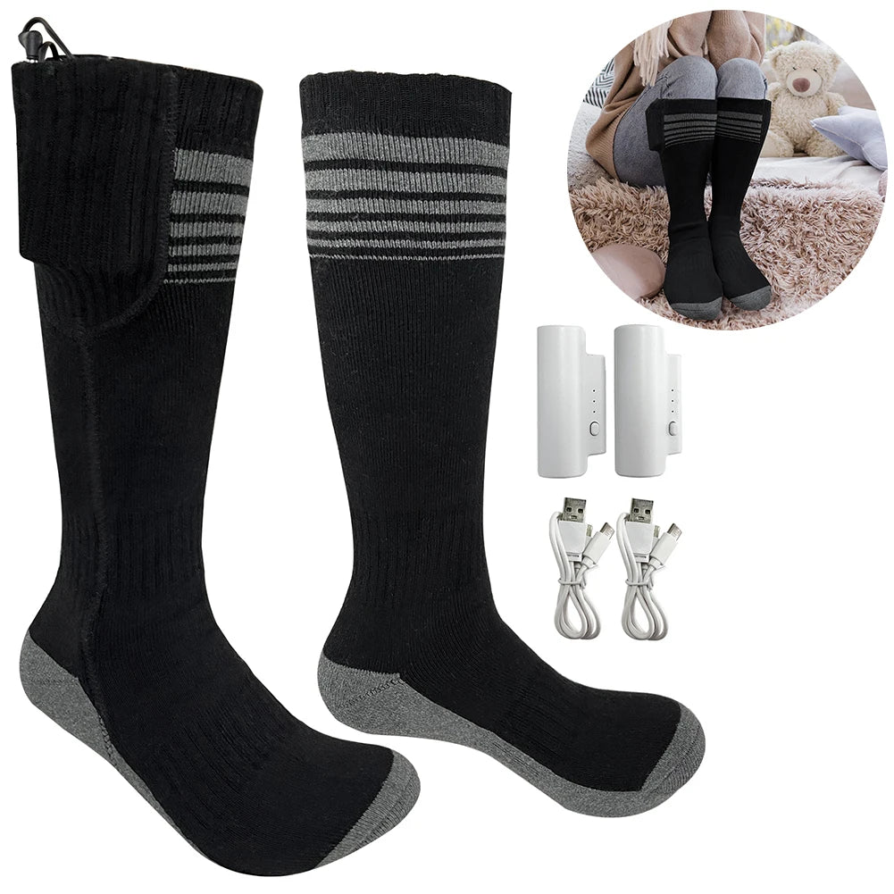 Unisex Rechargeable Heated Socks - Breathable and Washable, Ideal for Camping, Fishing and Cycling