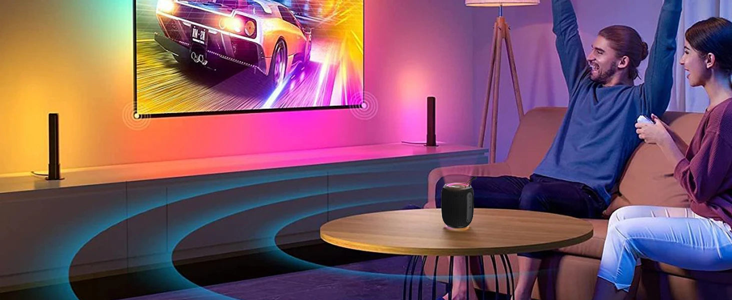 Haut-parleur portable Bluetooth IP68 étanche avec LED, microphone, radio FM, jumelage TWS, USB, AUX