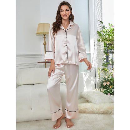 Ensemble Pyjama à Manches Longues – Chemise à Boutons et Pantalon – Tenue de Détente et Vêtements de Nuit Confortables