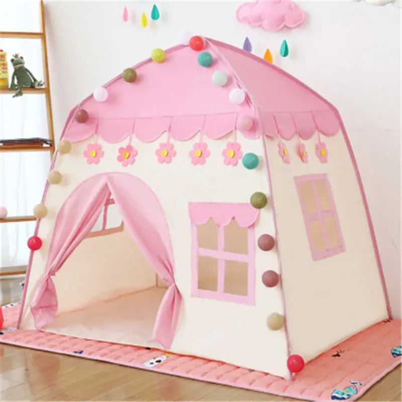 Tente Enfant Tipi Château de Princesse – Pliable pour Jeux Intérieurs et Extérieurs – Maison de Jeu pour Jardin ou Chambre