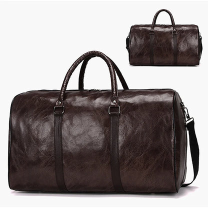 Grand Sac de Voyage en Cuir – Sac de Sport Indépendant – Sac à Main ou Épaule avec Fermeture Éclair pour Hommes – Mode et Élégance