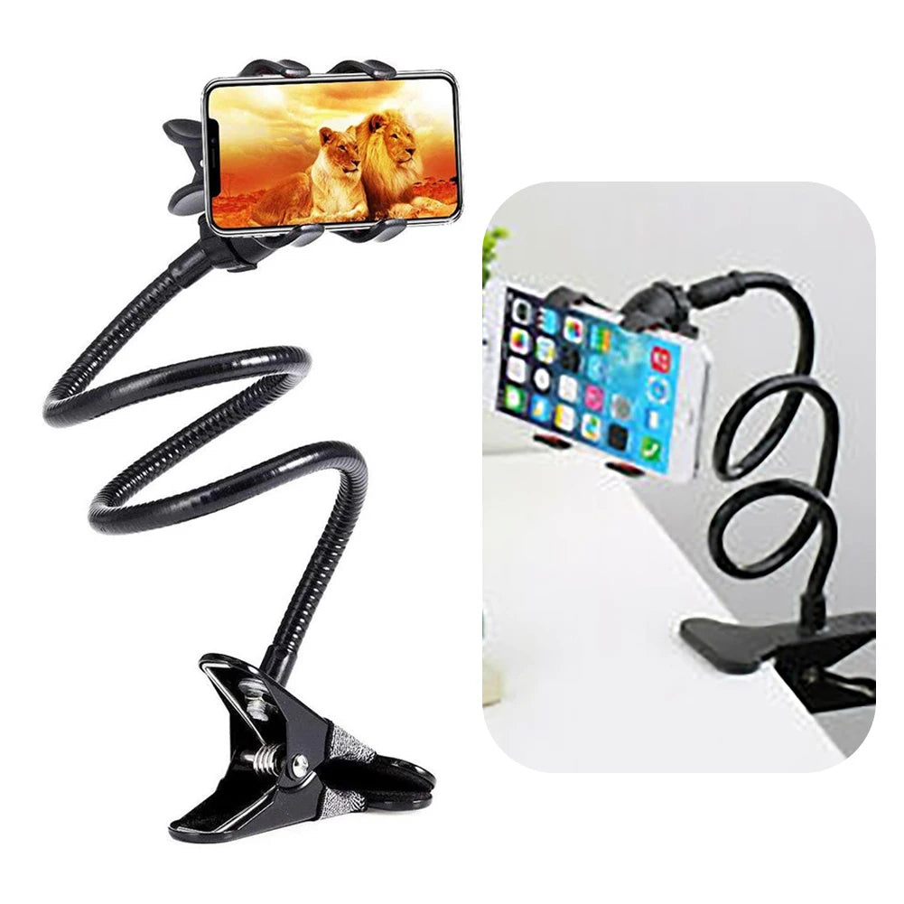 Support Flexible de Webcam 60cm – Support de Caméra et Téléphone 360° Réglable – Fixation à Pince pour Bureau, Table ou Lit