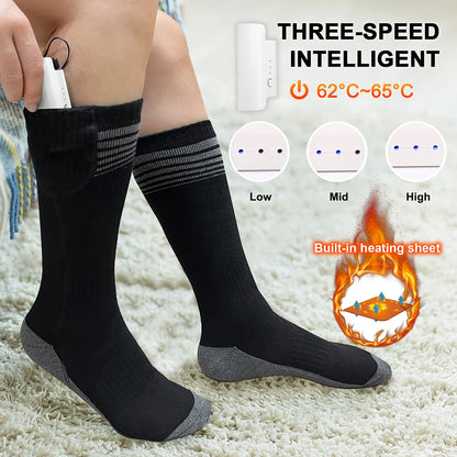 Unisex Rechargeable Heated Socks - Breathable and Washable, Ideal for Camping, Fishing and Cycling