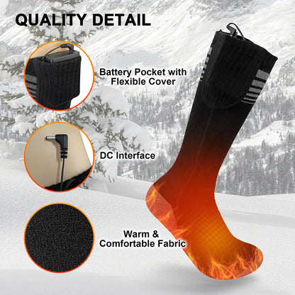 Unisex Rechargeable Heated Socks - Breathable and Washable, Ideal for Camping, Fishing and Cycling