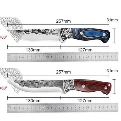 Couteaux de Cuisine Professionnels – Couteau Désosseur Fait Main en Acier Inoxydable, Couteau à Découper pour Viande et Fruits