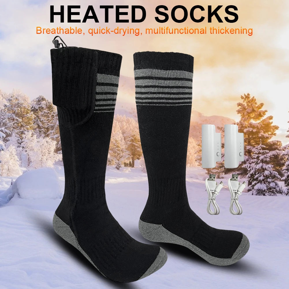 Unisex Rechargeable Heated Socks - Breathable and Washable, Ideal for Camping, Fishing and Cycling