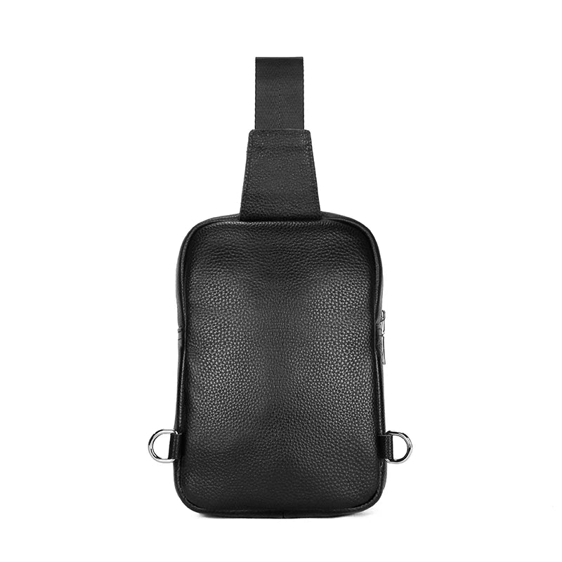 Sacoche en Cuir Véritable – Sac Bandoulière Compact pour Homme et Femme, Sac de Voyage et Sport en Extérieur