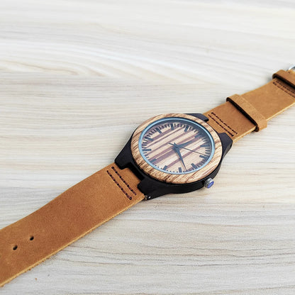 Montre unisexe en bois fabriquée à la main