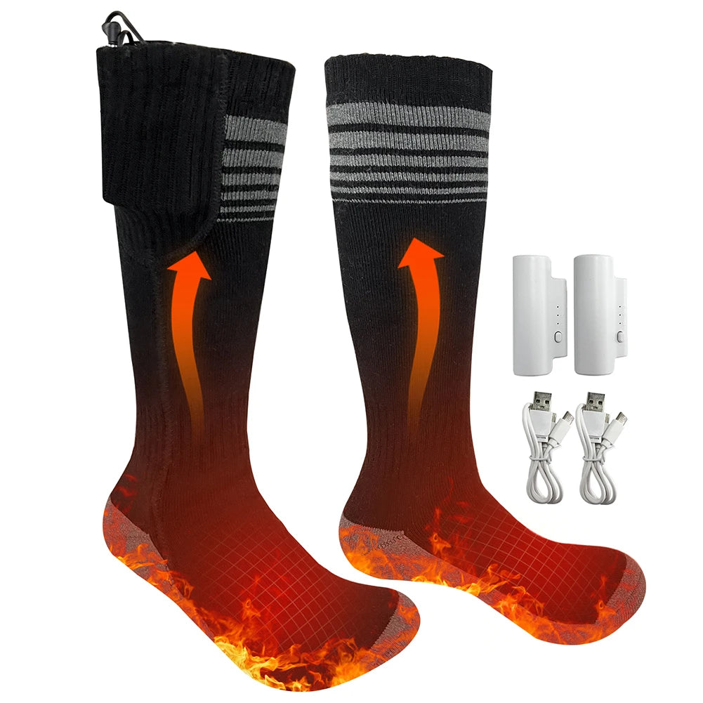 Unisex Rechargeable Heated Socks - Breathable and Washable, Ideal for Camping, Fishing and Cycling