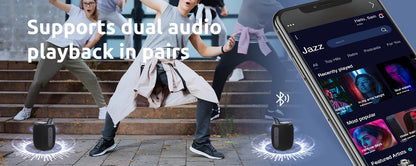 IP68 Waterproof Portable Bluetooth Speaker with LED, Microphone, FM Radio, TWS Pairing, USB, AUX