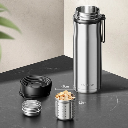 Bouteille Thermos à Thé 600ml avec Infuseur à Filtre Magnétique – Tasse Isotherme en Acier Inoxydable pour Café – Garde Froid et Chaud – Idéal pour Voyage et Cadeau d&